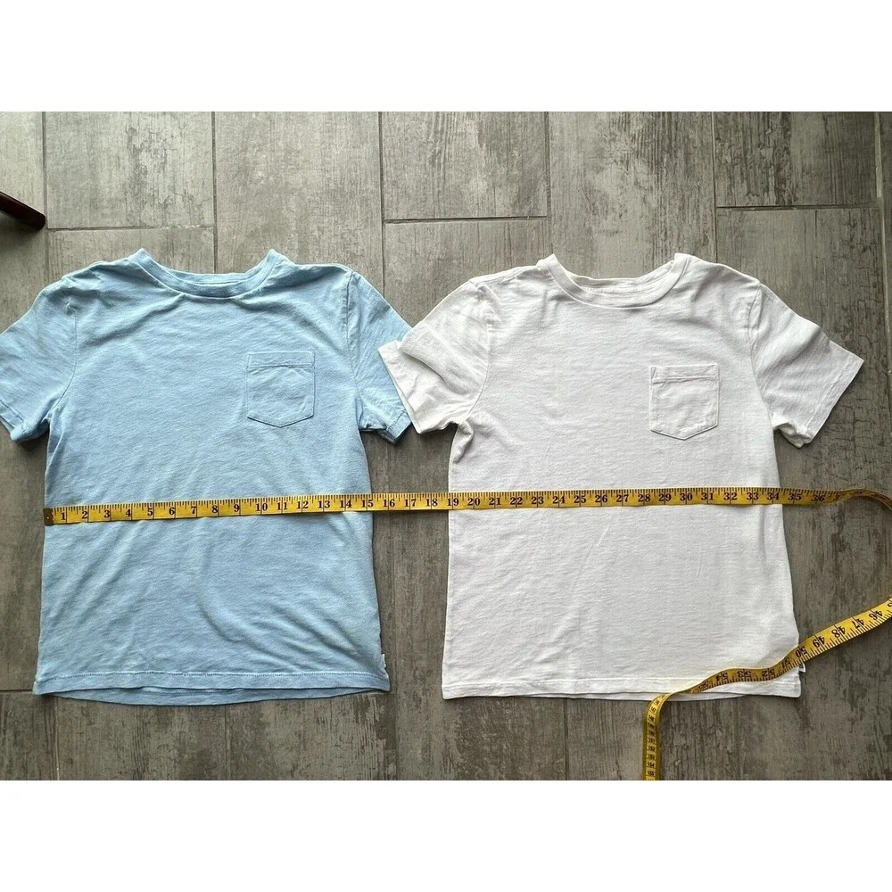GAP Kids Lot Set of 2 Basic Crew Neck Pocket T-Shirt Cotton Casual Boy EUC M 8-9
